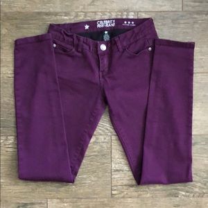 Celebrity Pink Purple Jeans Low Rise Skinny
